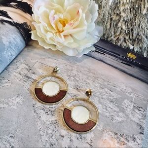 Seashells/ wood statement earrings